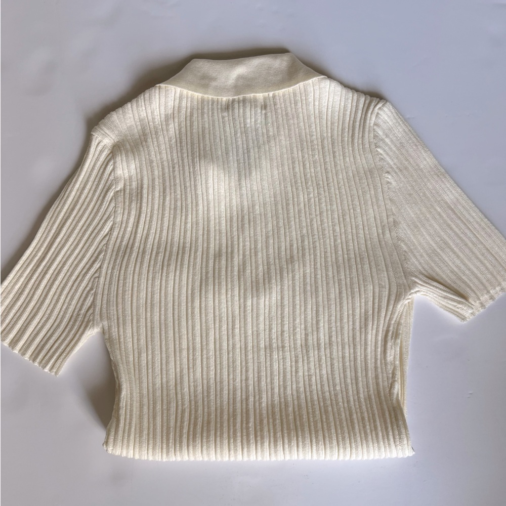 Weekend Ribbed Knit Collared Top, Sizes M + L, NWT - Picture 6 of 9